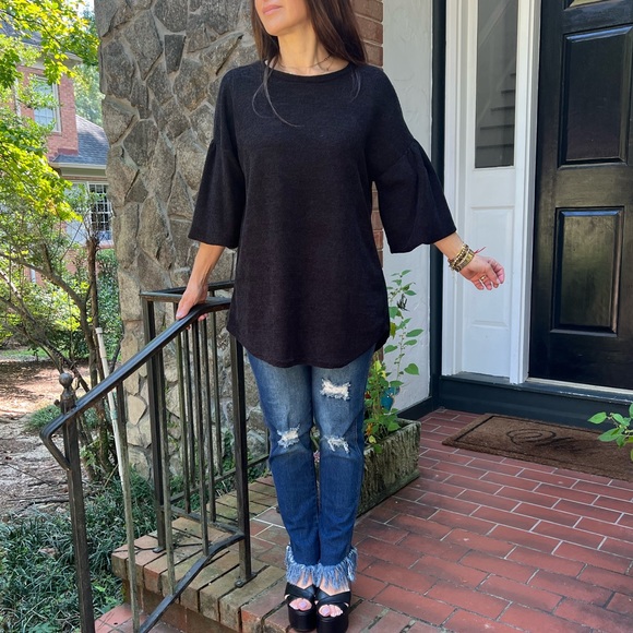 07 Boho Balloons long Sleeves Relax Fit Sweaters Top - Picture 6 of 8